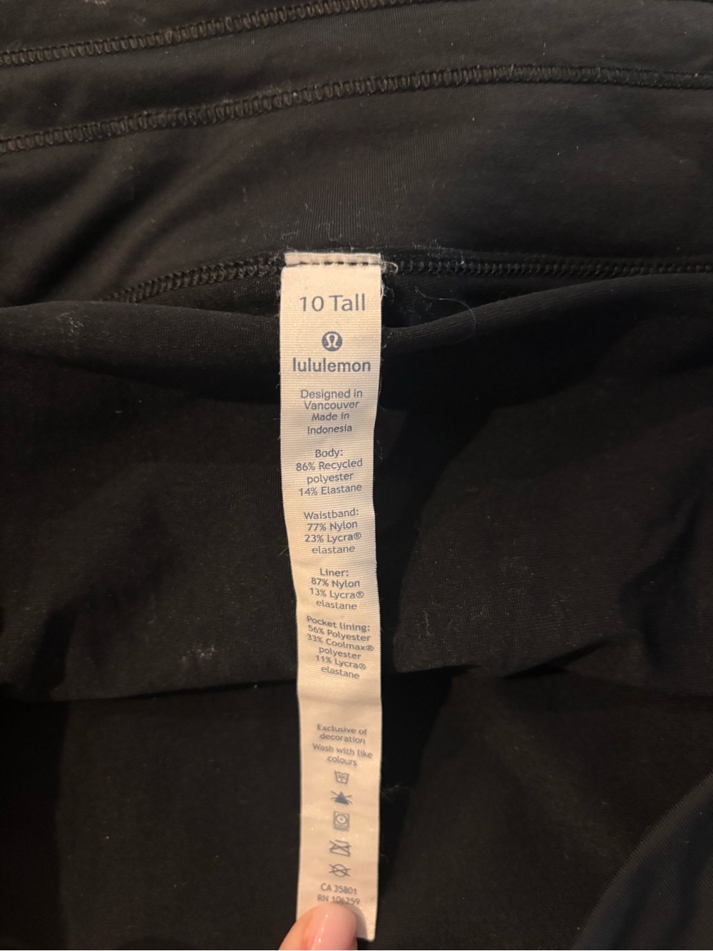Lululemon Circuit Breaker Skirt Size 10 Tall Black Lined Run Tennis - Picture 3 of 3